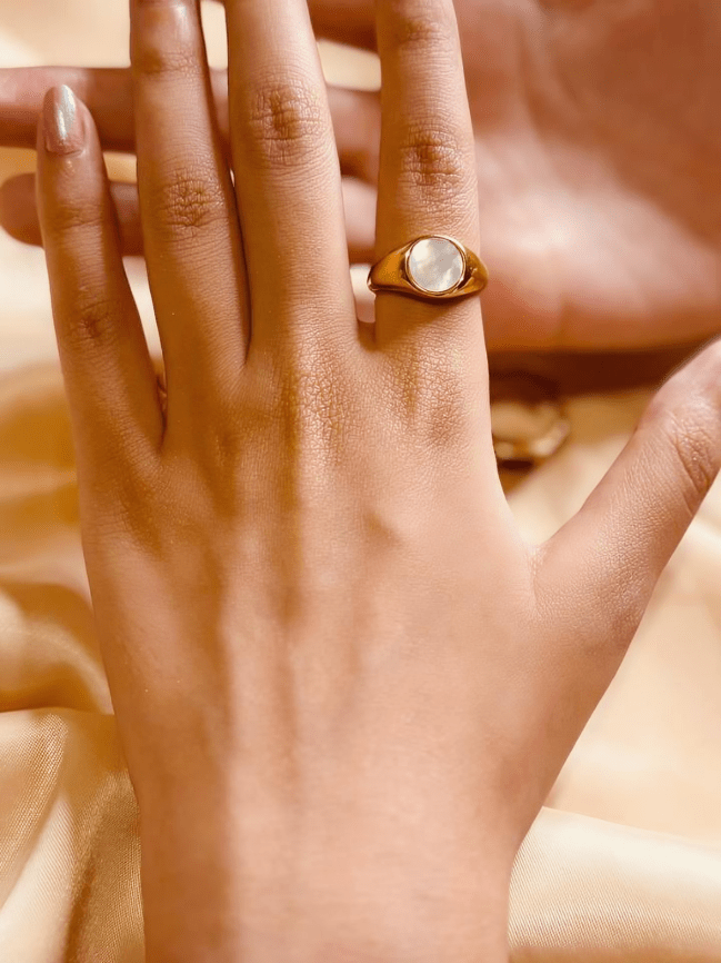 خاتم صدف ناعم - استانلس ستيل