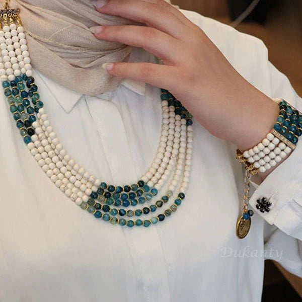 طقم ريتال من حجر العقيق والفيروز