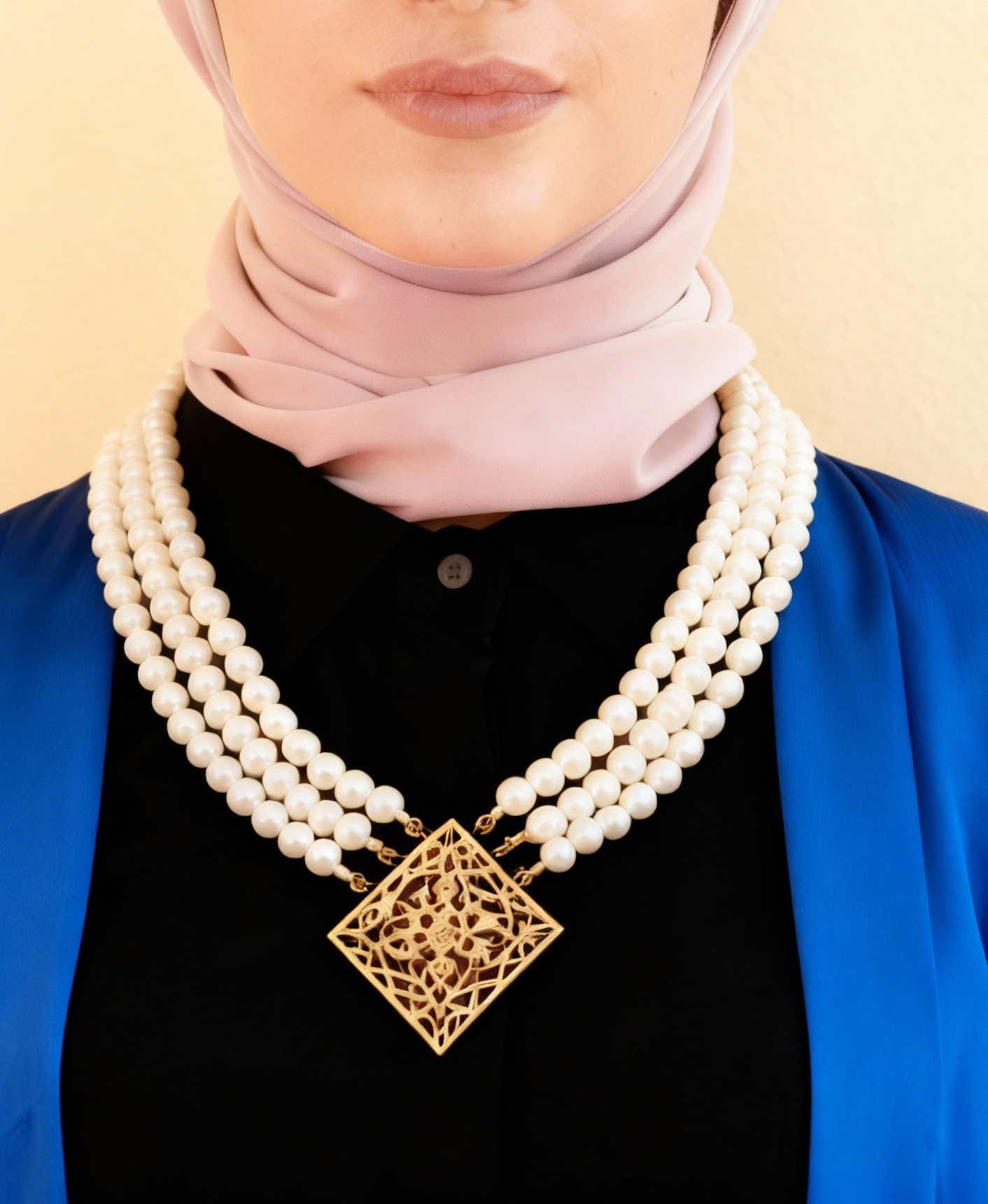 عقد سولافه - لؤلؤ بدلاية نحاس