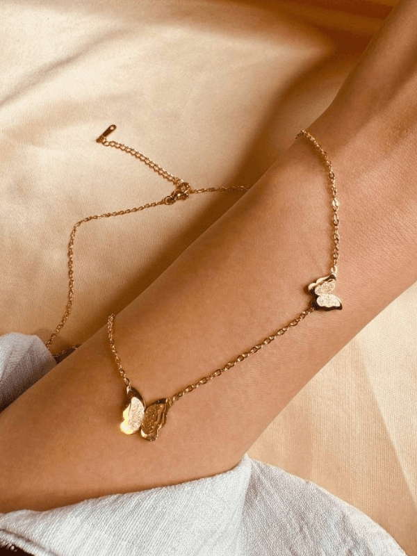 سلسلة فراشة دورين بتصميم ناعم - استانلس ستيل