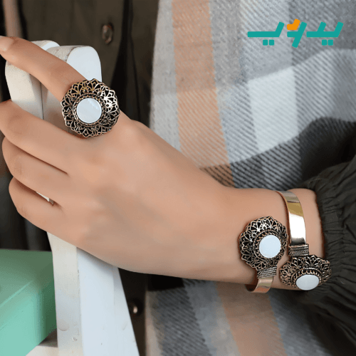 طقم وردة التيوليب الأبيض – نحاس (7567127806166)