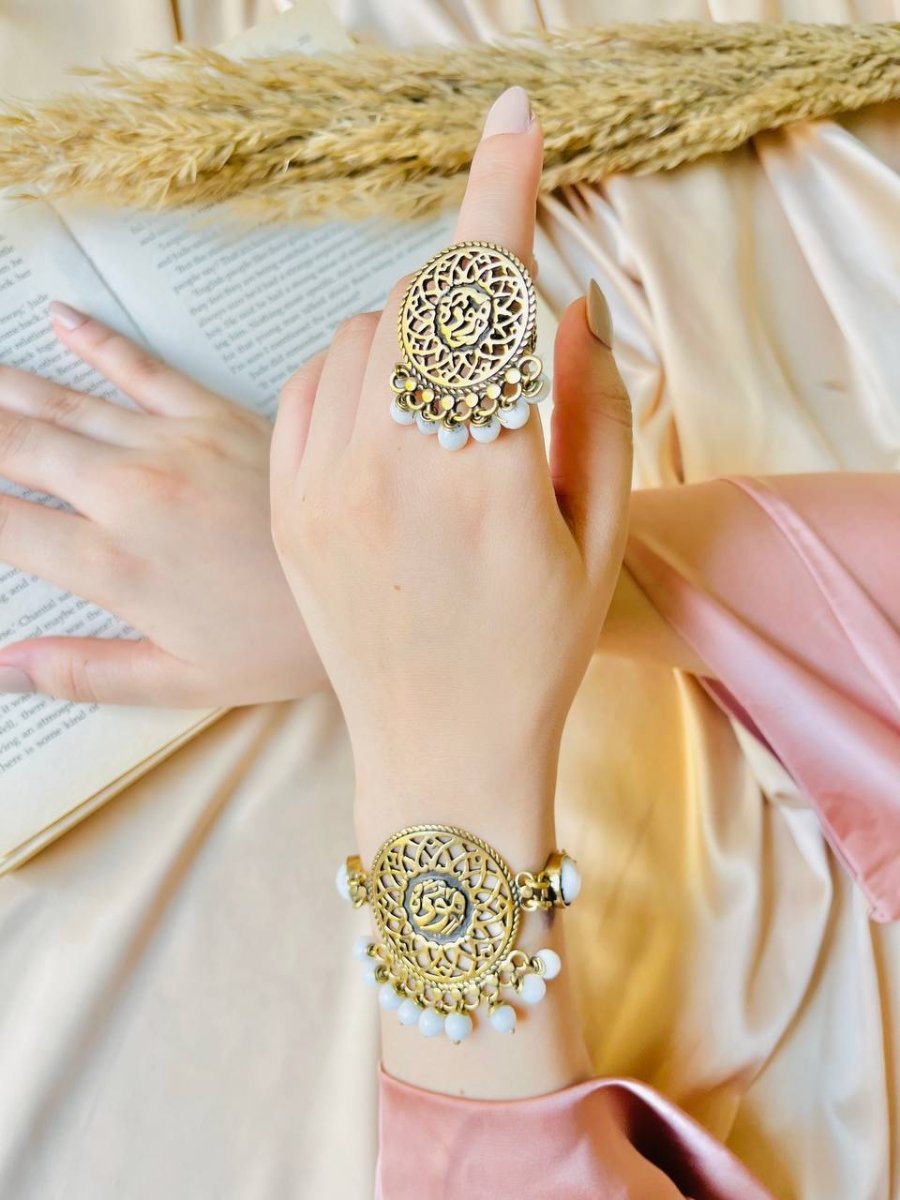 طقم مودة مطلي ذهب اسوارة و خاتم