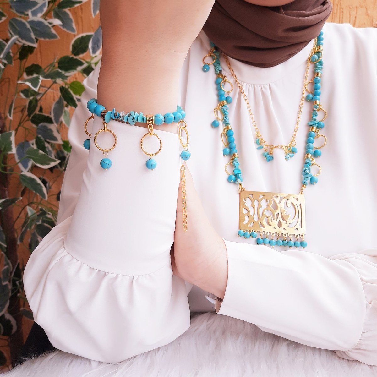 طقم سولاف - احجار الفيروز