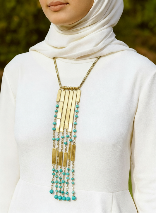 عقد الاندلس العربي - باحجار اللؤلؤ والفيروز