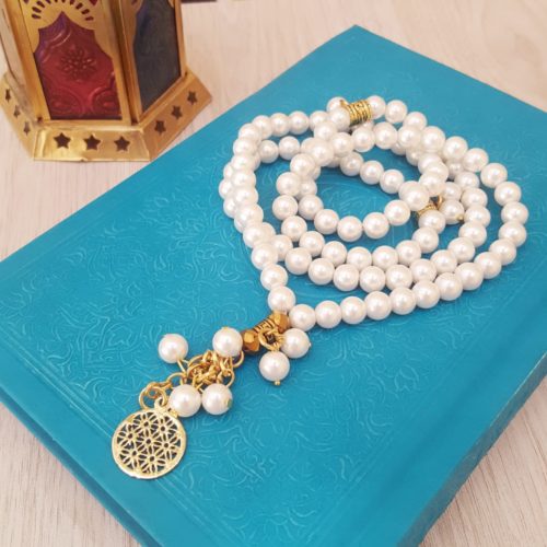 مِسبحة الدانة الراقية – لؤلؤ أبيض (7550710513878)