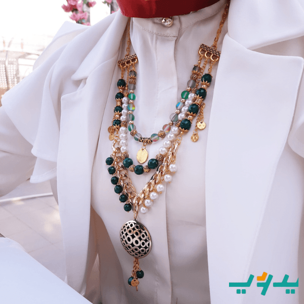 طقم ندا بالعقيق - مطلي بماء الذهب