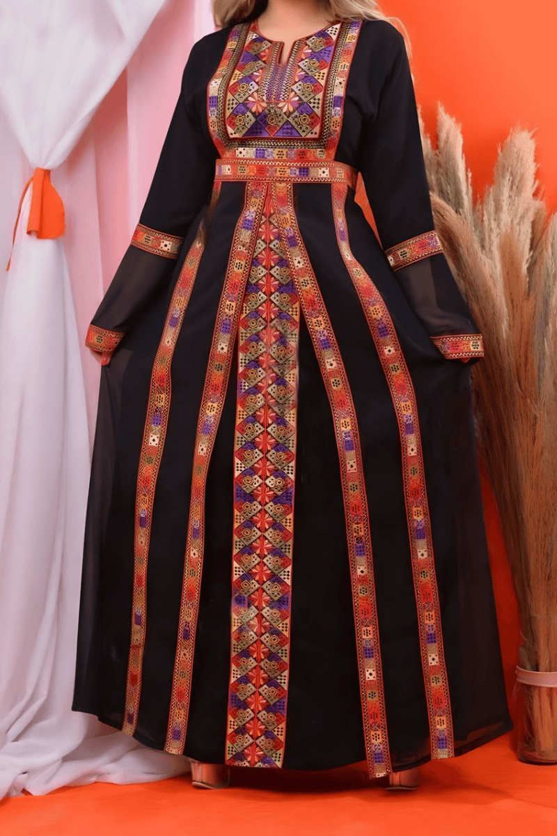 قفطان مريم بتصميم زخارف راقي - كريب عالي الجودة