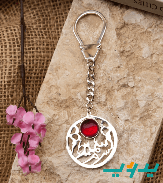 ميدالية الاسم مرصعة بالزيركون - مطلية بماء الفضه