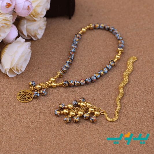 مسبحة لاما مع الفاصل- عقيق متعدد الألوان