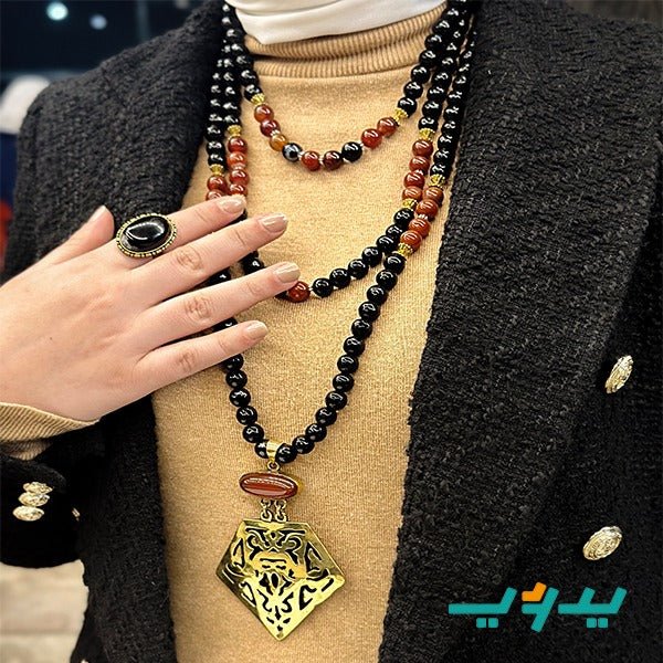 طقم عائشه بالعقيق -  نحاس