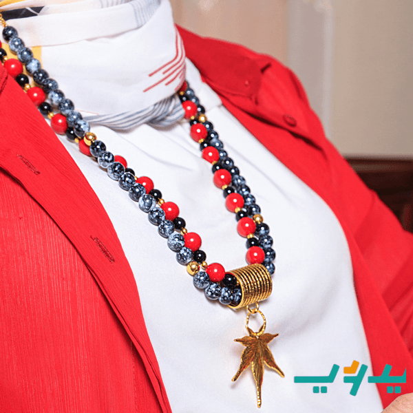 طقم النجمه الذهبية بالعقيق - مطلي بماء الذهب