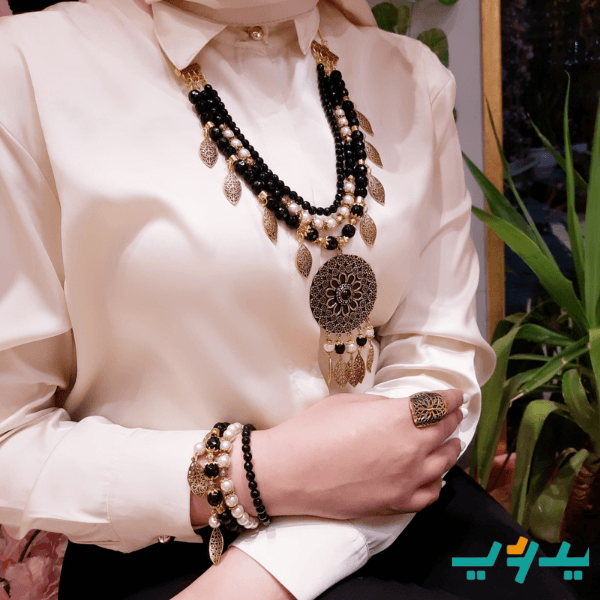 طقم الريشه بالعقيق - نحاس