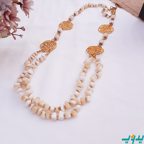 طقم كسر صدف مع دلايا مطليه دهب (7719038451926)