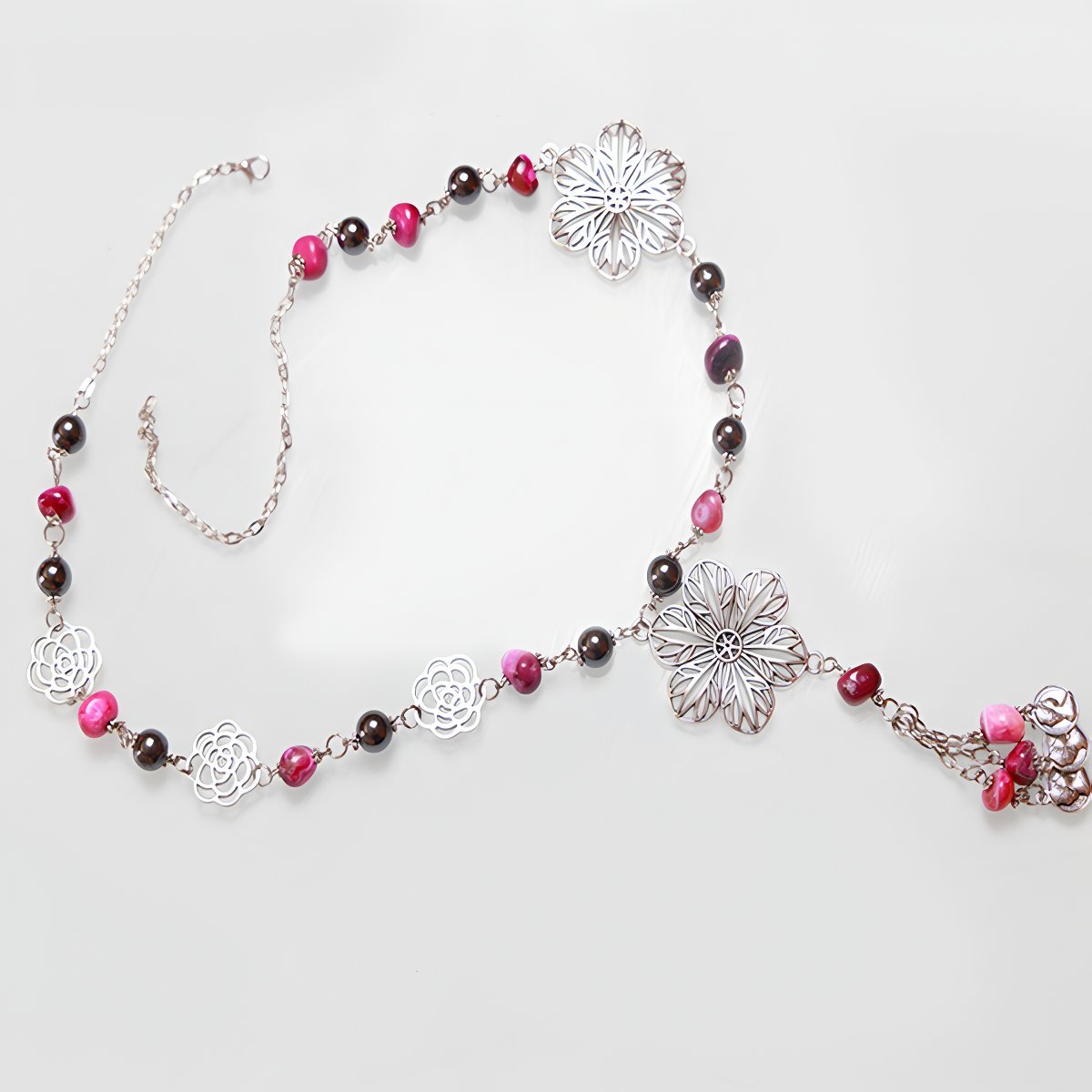 طقم روزي بألوان زاهية - حجر العقيق