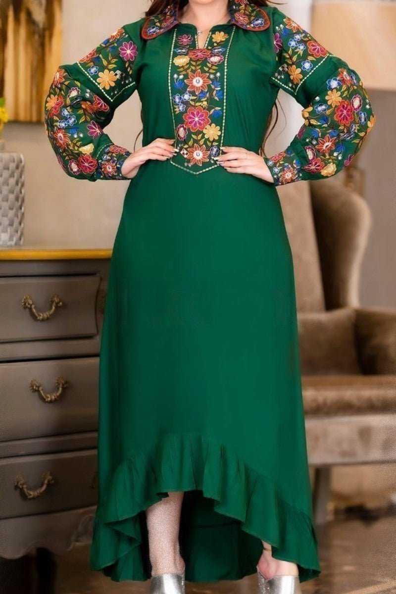 جلابية ريمة المزخرفة بالزهور - قطن