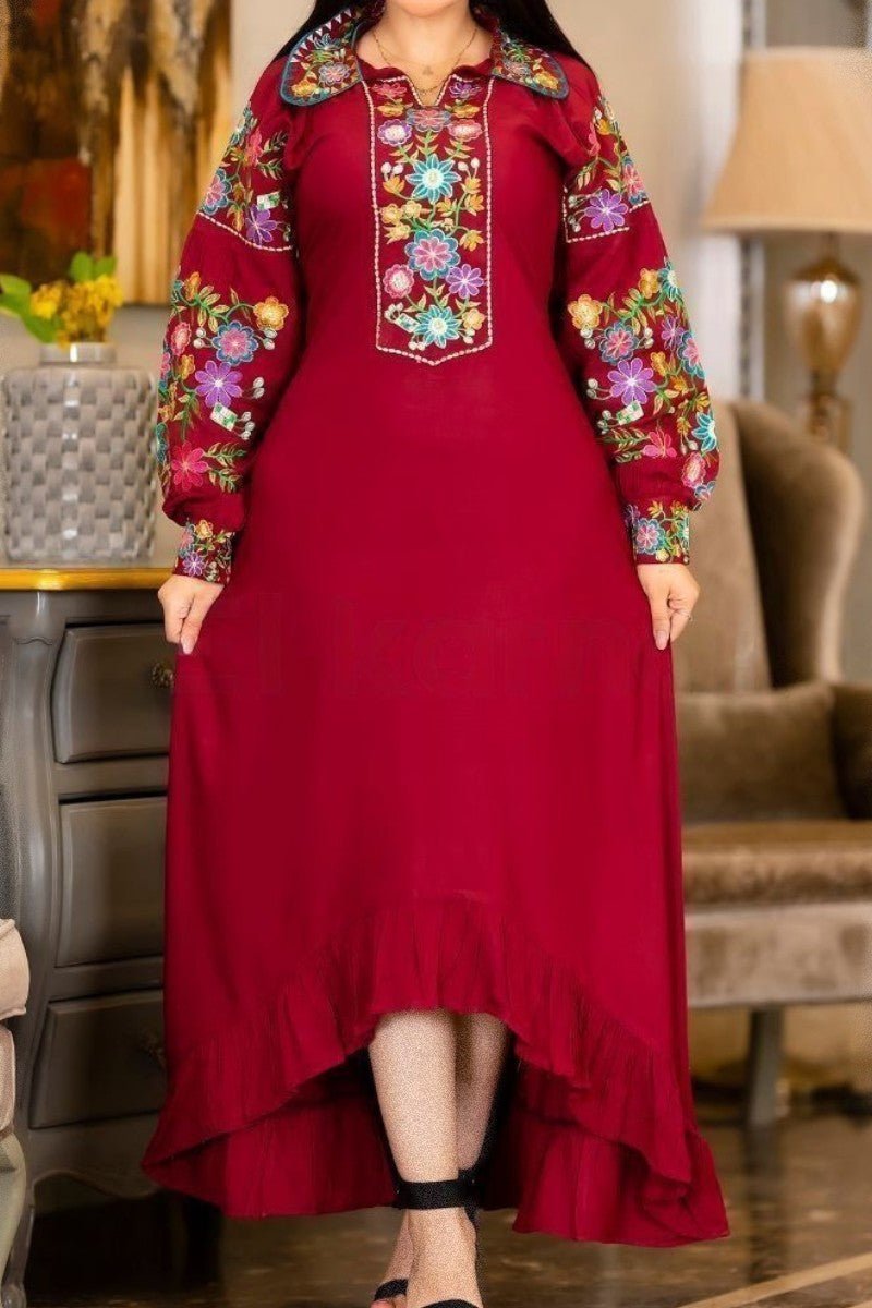 جلابية ريمة المزخرفة بالزهور - قطن