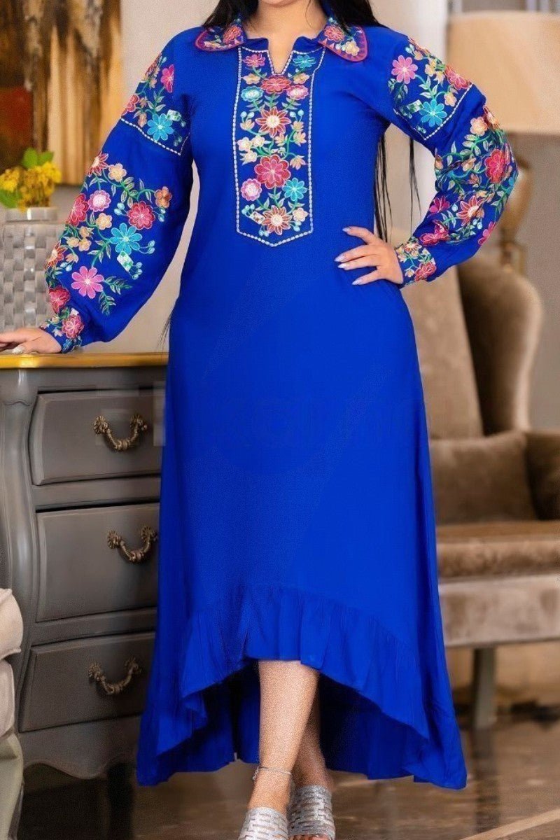 جلابية ريمة المزخرفة بالزهور - قطن