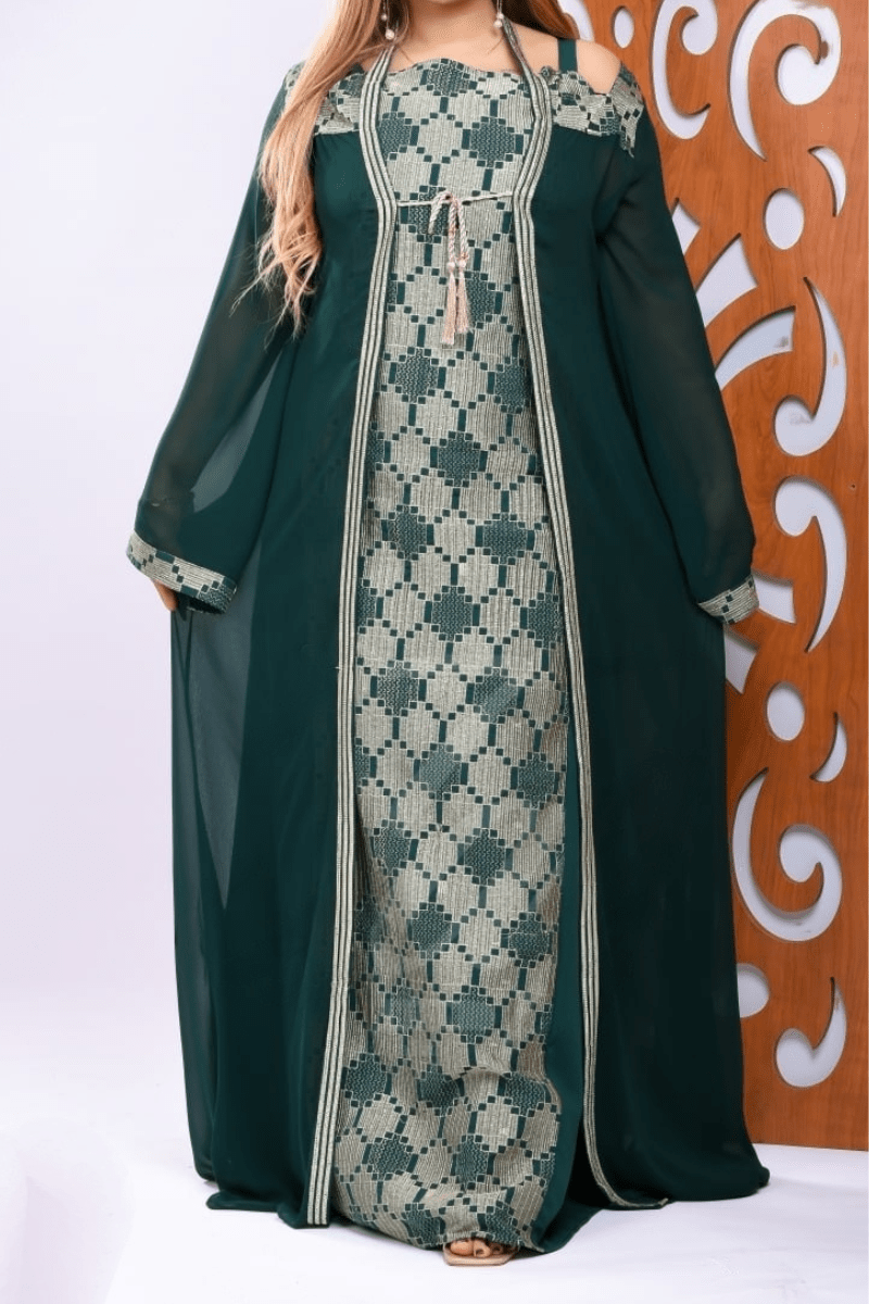 طقم عباية استقبال رولا - شيفون و كريب