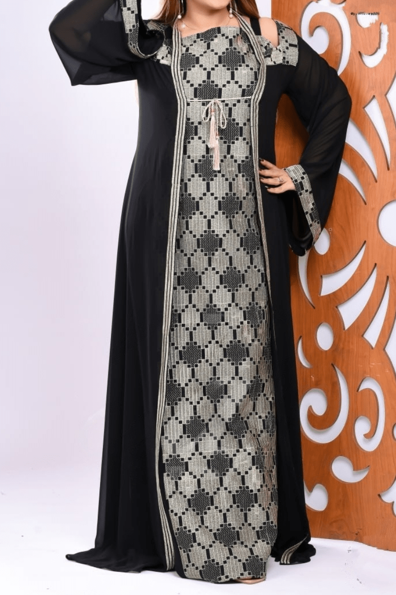 طقم عباية استقبال رولا - شيفون و كريب