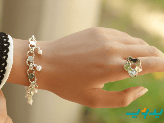 طقم دينا - مطلي بماء الفضة