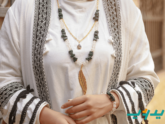 طقم حورية - صدف مع عقيق