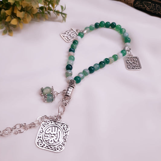 مِسبحة الحمدلله – عقيق أخضر (7588585996502)