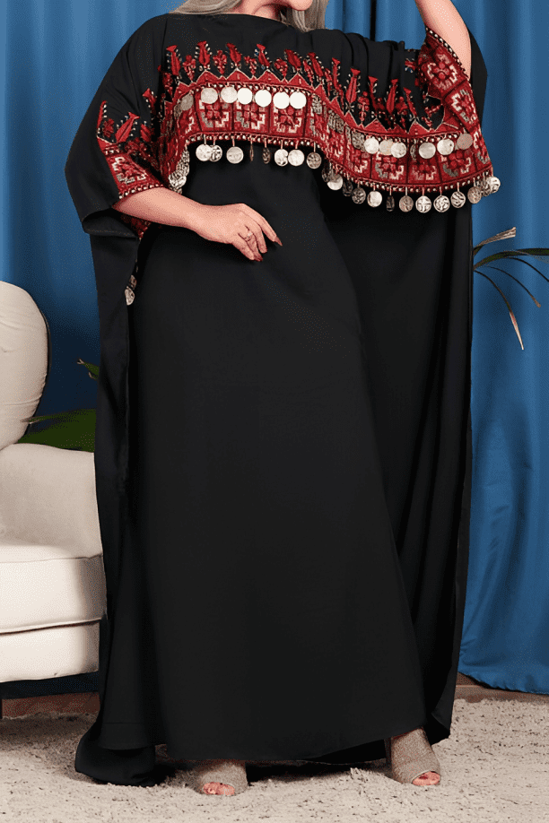 عباية كريب مطرزه يدويا