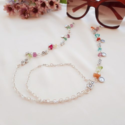 سلسلة نظارات الزهور – عقيق ملون (7562940547286)