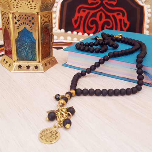 مِسبحة العقيق الفخمة – عقيق أسود (7550724276438)
