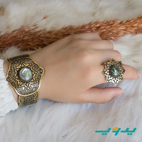 طقم أصيل – حجر طاووسي و نحاس (7549884924118)