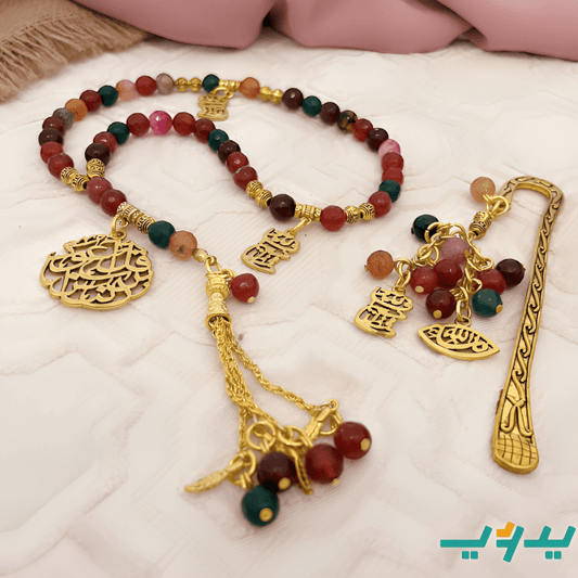 مسبحة خديجة مع الفاصل - عقيق