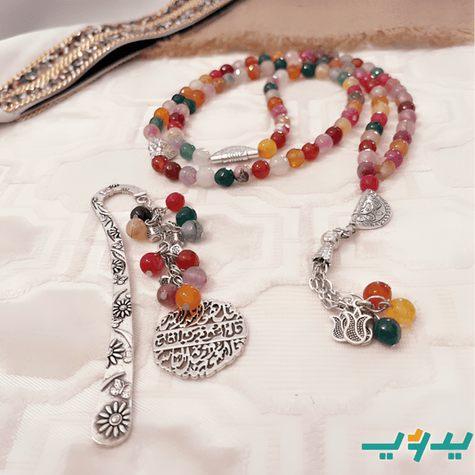مسبحة شيماء مع الفاصل - عقيق