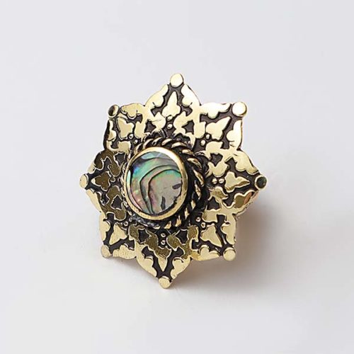 طقم أصيل – حجر طاووسي و نحاس (7549884924118)