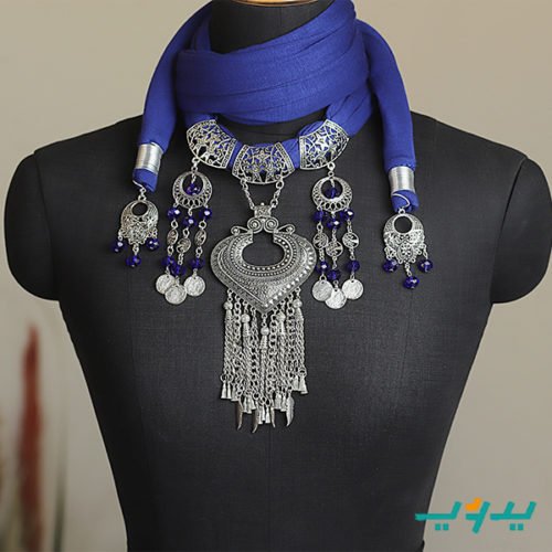 شال رقبه بالعقد و دلايات العقيق – أزرق (7550571086038)